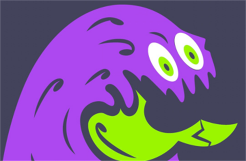 Drawing of a wave with a spooky face